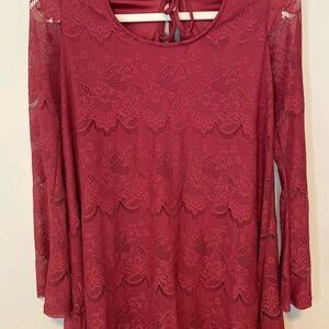 Altar'd State Burgundy Lace Dress